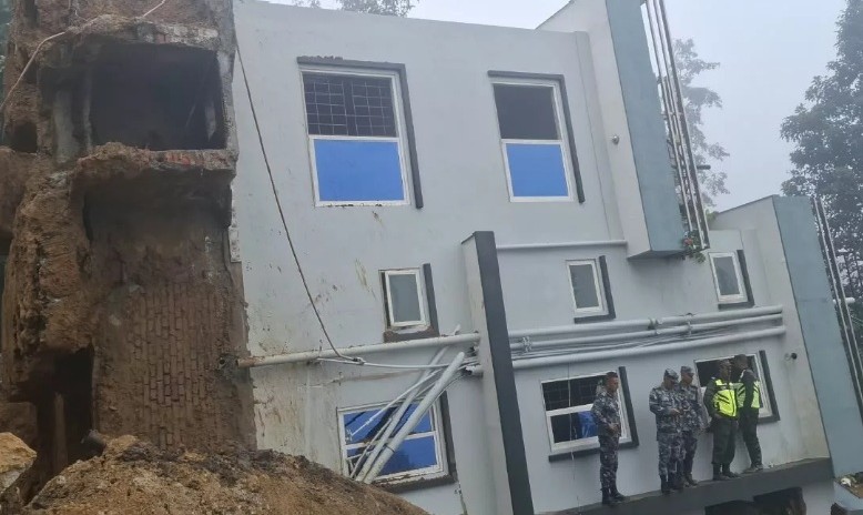 Heavy Rain Triggers House Collapse in Dhapakhel, Residents Safe
