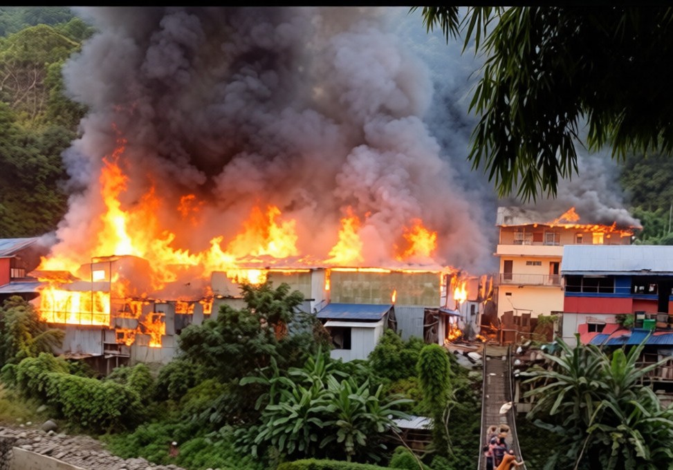 10 Houses Damaged in Dobhan Bazar Fire