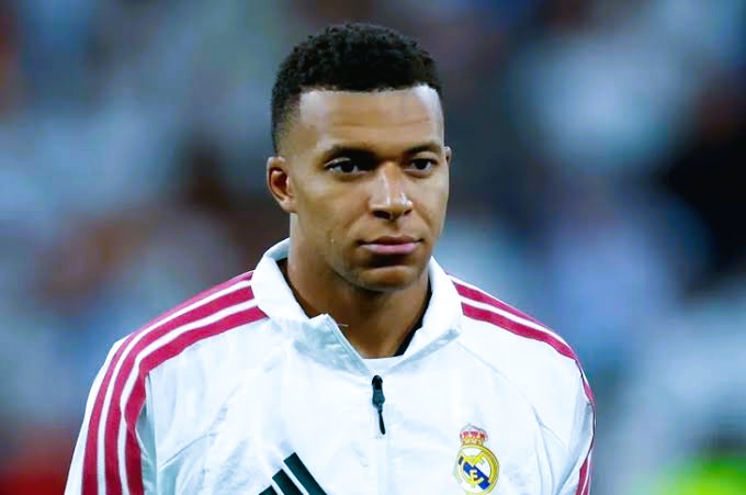 Real Madrid and France captain Kylian Mbappé addressing media at an official event