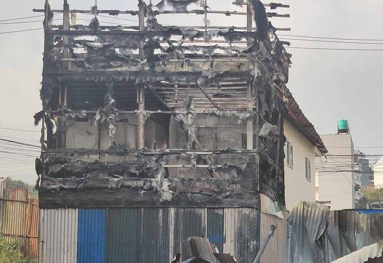 Bhaktapur Jagati Fire: Scrap Factory and Nearby House Damaged