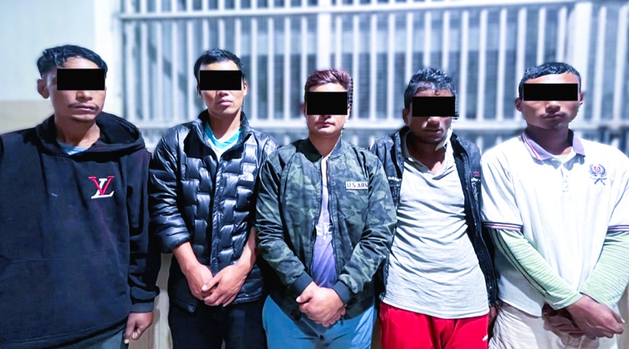 Kaski Police securing the crime scene in Dhampus following the murder investigation of Rajendra Paudel