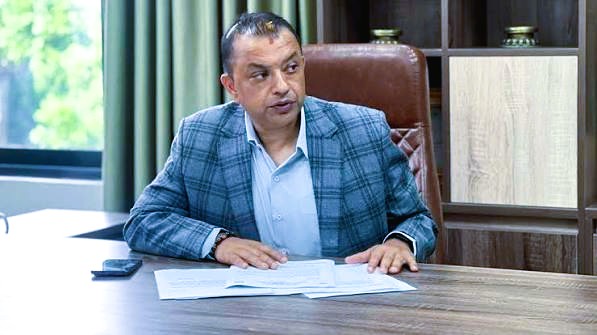 Nepali Congress President Gagan Kumar Thapa addressing a party gathering in Kathmandu