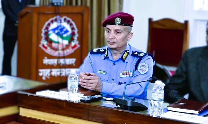 Nepal Police Headquarters official spokesperson issuing statement regarding IGP Dan Bahadur Karki resignation rumors