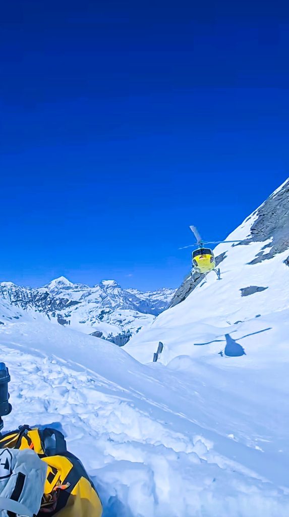 Snow-capped peak of Mount Gangapurna in the Annapurna Himalayan range of Nepal