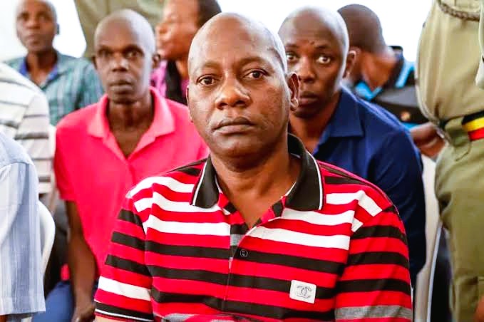 Cult leader Paul Nthenge Mackenzie sitting inside the Malindi High Court courtroom during his trial proceeding