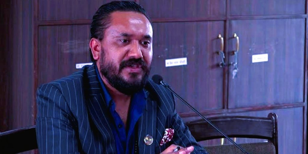 Rastriya Swatantra Party lawmaker Khagendra Sunar addressing a parliamentary committee meeting in Kathmandu