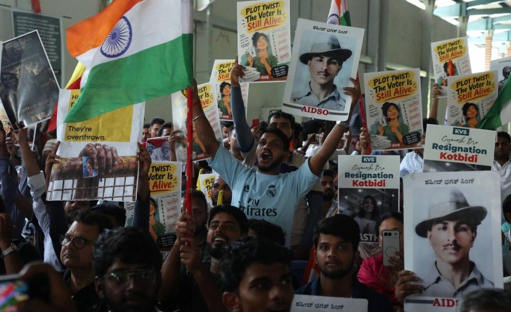 Heavy police and paramilitary barricades erected near Jantar Mantar in central New Delhi during the protest crackdown